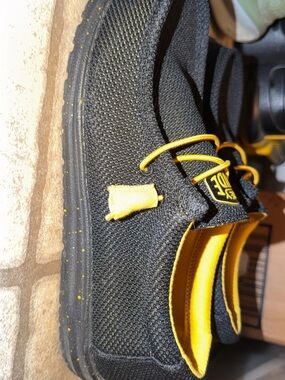 Hey Dude Black and Yellow Lightweight Slip-On Loafers